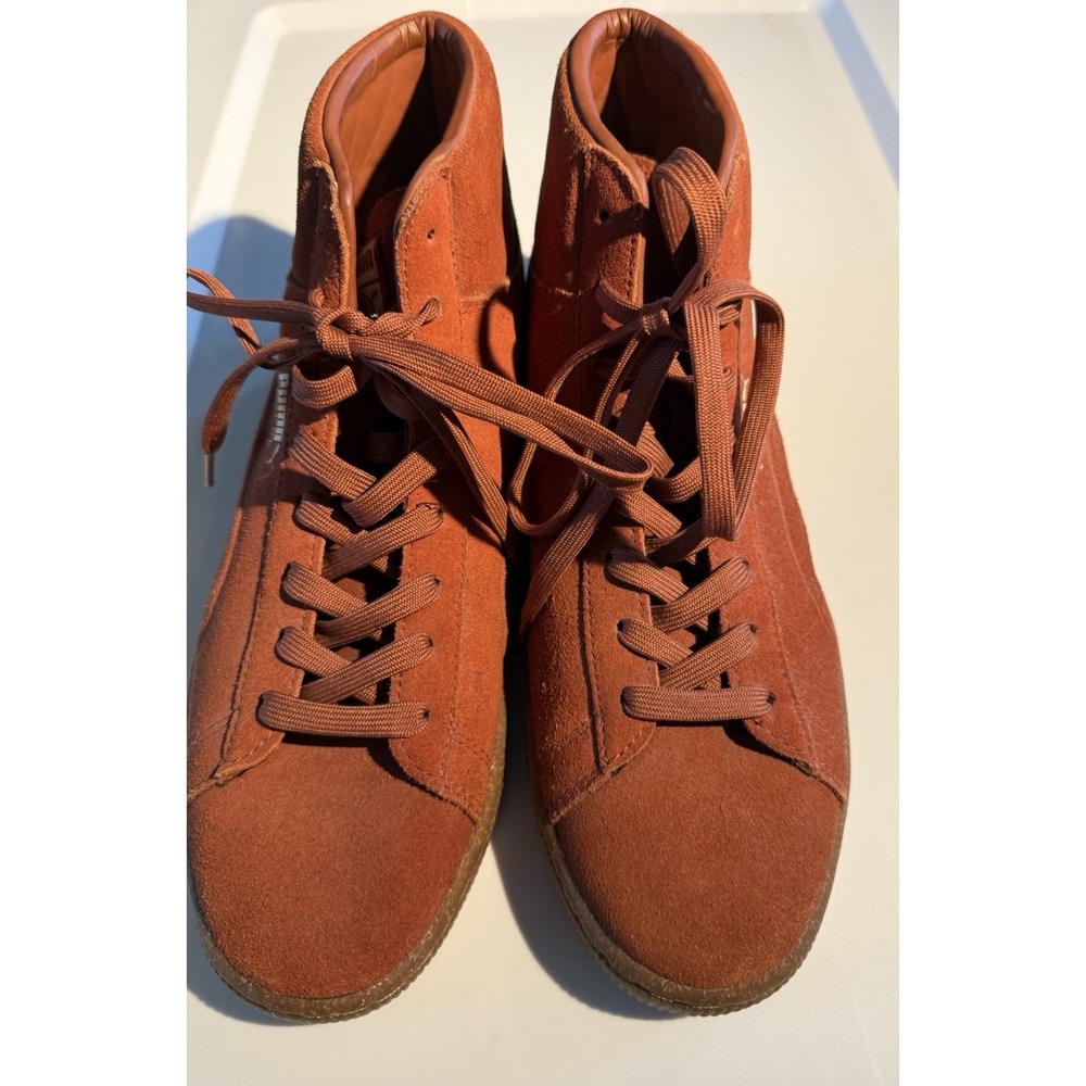 Puma Suede Mid Sneakers Mens 8.5 Burnt Orange Rust Gum Sole 361895 02